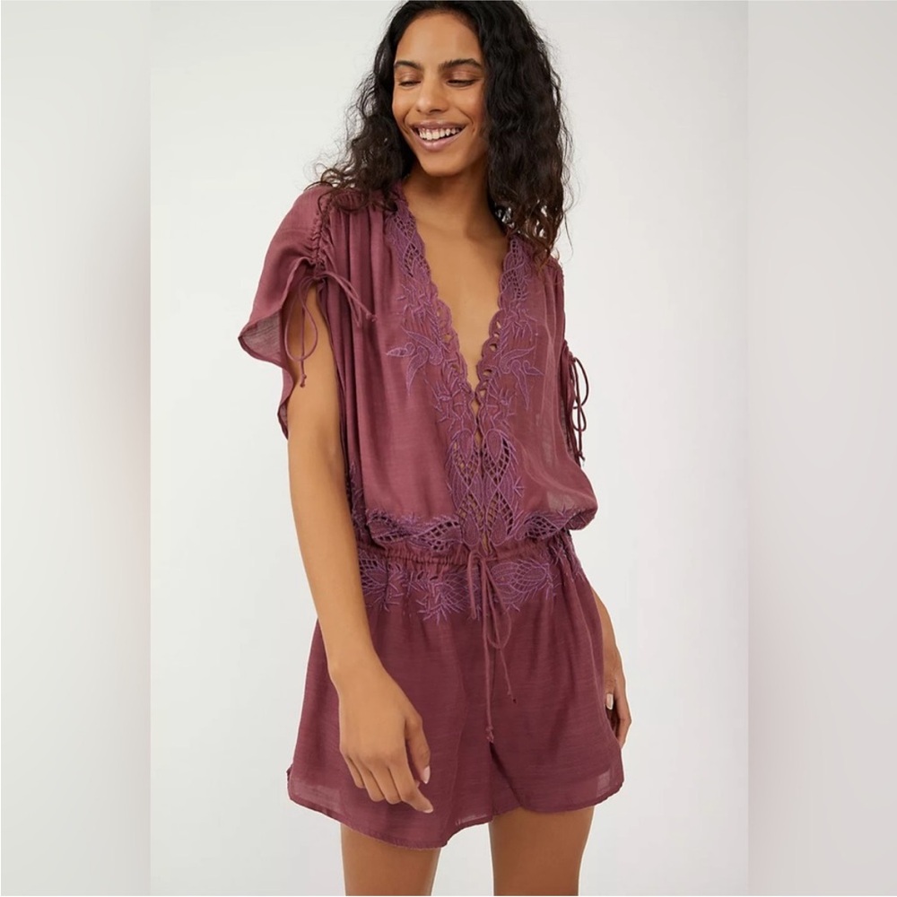 Free People Purple Lace Jumpsuit